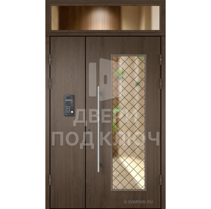 Тамбурная дверь с отделкой МДФ и фрамугой ДПК-13862